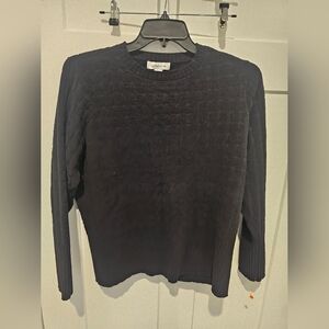 Liz Claiborne Black Textured Knit Sweater Size L